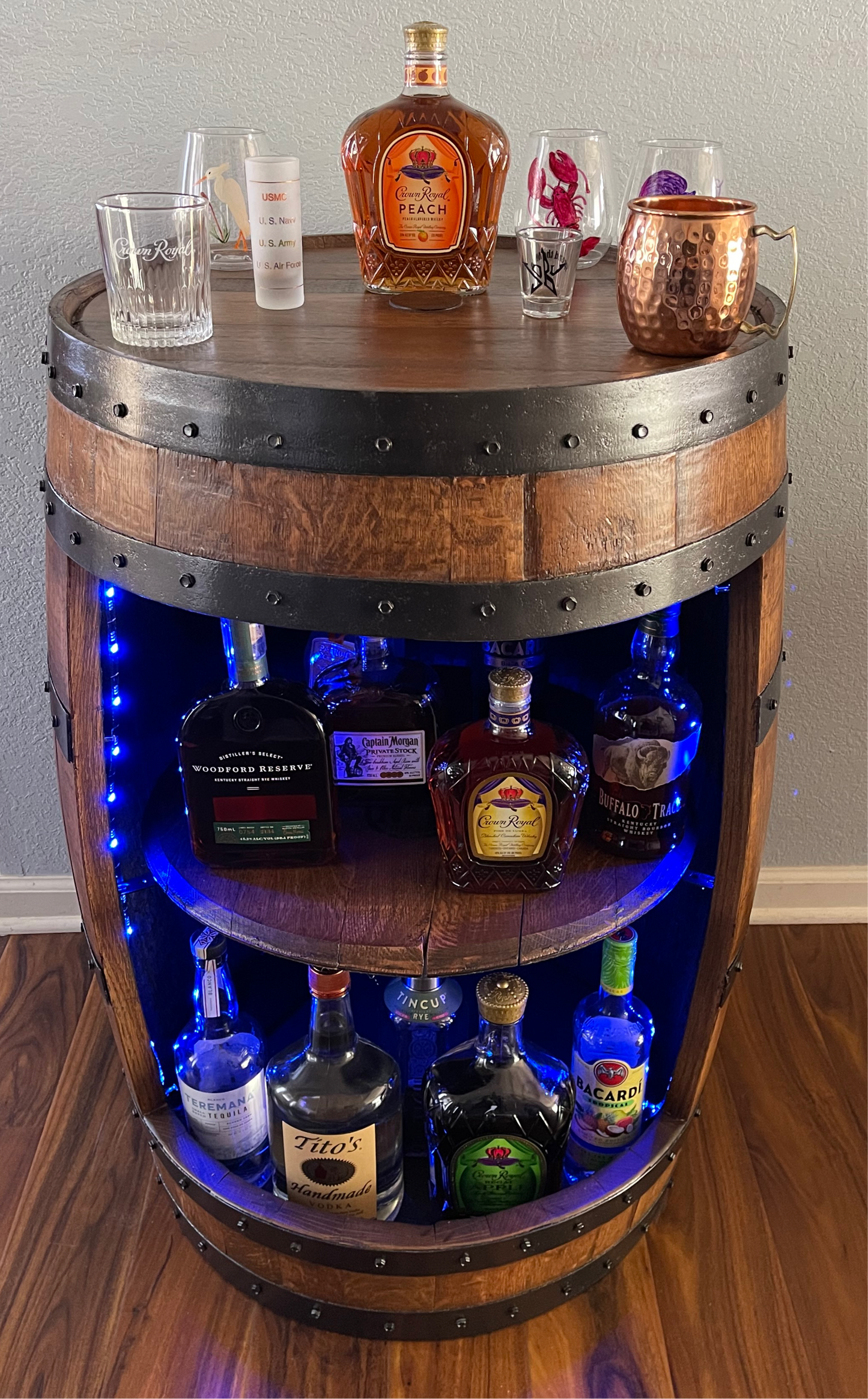 Whiskey Barrel Liquor Cabinet